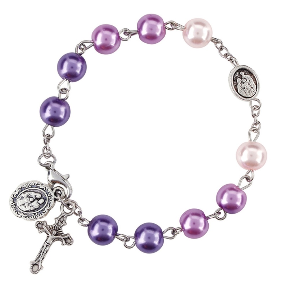 Multicolor Holy Family Advent Rosary Bracelet